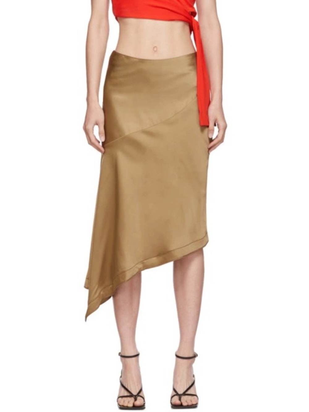 NWT Helmut Lang Scarf Slip skirt Asymmetrical Satin